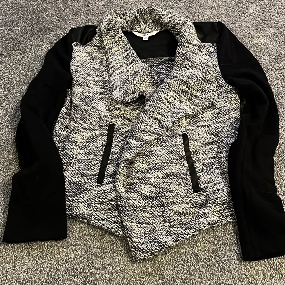 Jack cardigan jacket size small. Black